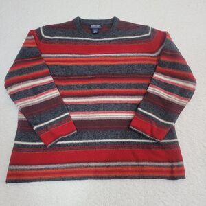 Vintage Lands End Sweater Women’s Medium ~ Lambswool Striped